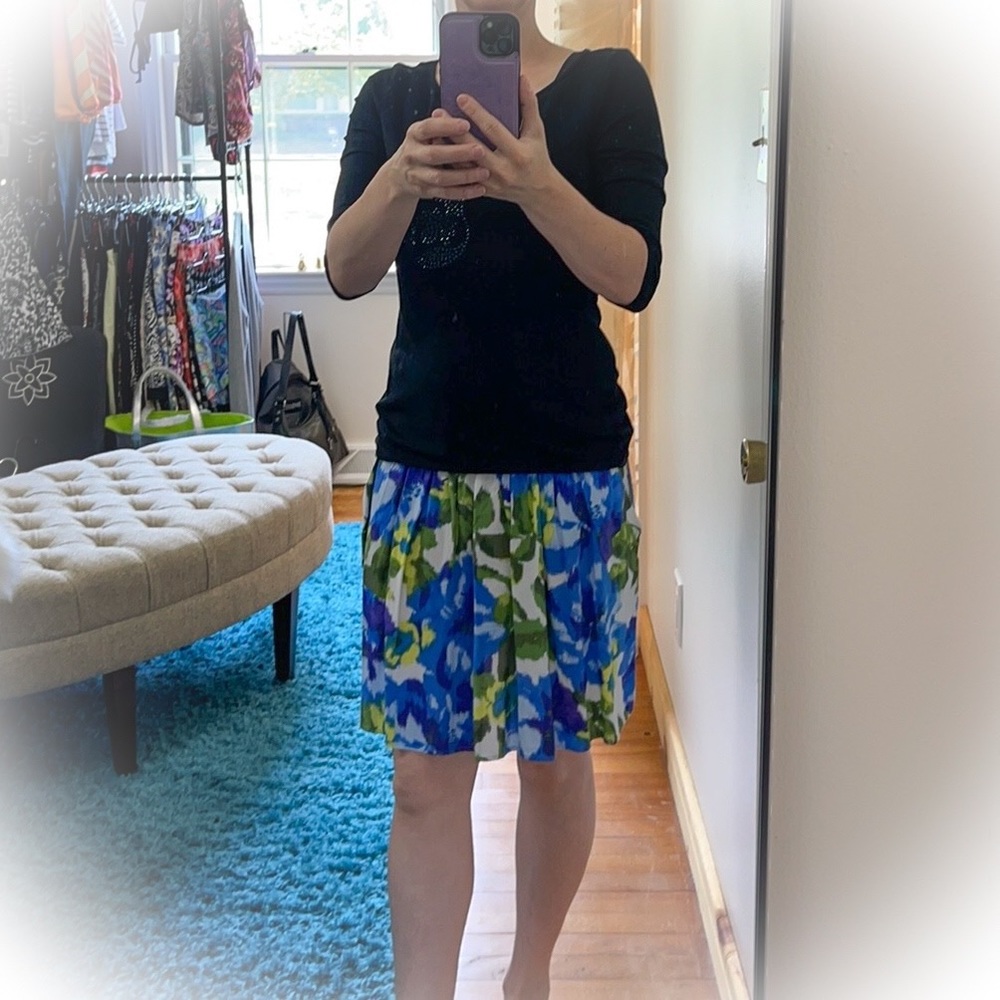 💕Cute Floral Rayon Miniskirt 2 Front Pockets💕